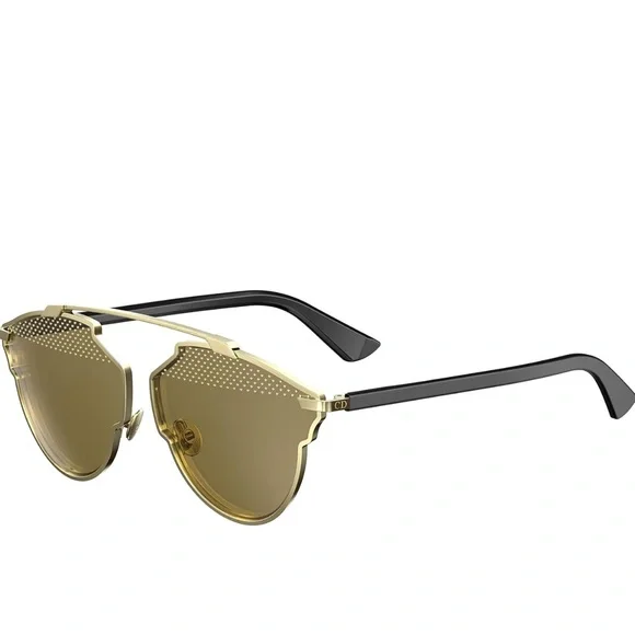 Dior So Real S Aviator Women\'s‎ Sunglasses CHRISTIAN DIOR SOREAL Gold Marble Blue Mirrored Sunglasses  main image 2